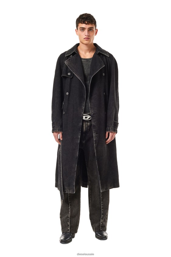Diesel d-delirious double breasted trench coat Apparel Black/Dark grey Men 2XT44N55 Diesel d-delirious double breasted trench coat Apparel Black/Dark grey Men 2XT44N55
