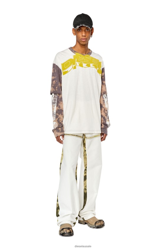 Diesel t-wesher Apparel White Men 2XT44N191 Diesel t-wesher Apparel White Men 2XT44N191